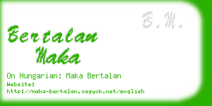 bertalan maka business card